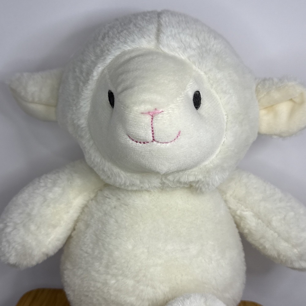 Kelly Toy Baby Lamb Rattle Cream With Embroidered Eyes‎ Plush Stuffed Animal 12" - Picture 2 of 10